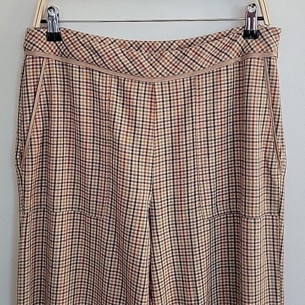 Sundance Brewster Plaid Wide Leg Trouser Pants High Rise Academia Classic Preppy - Picture 3 of 15
